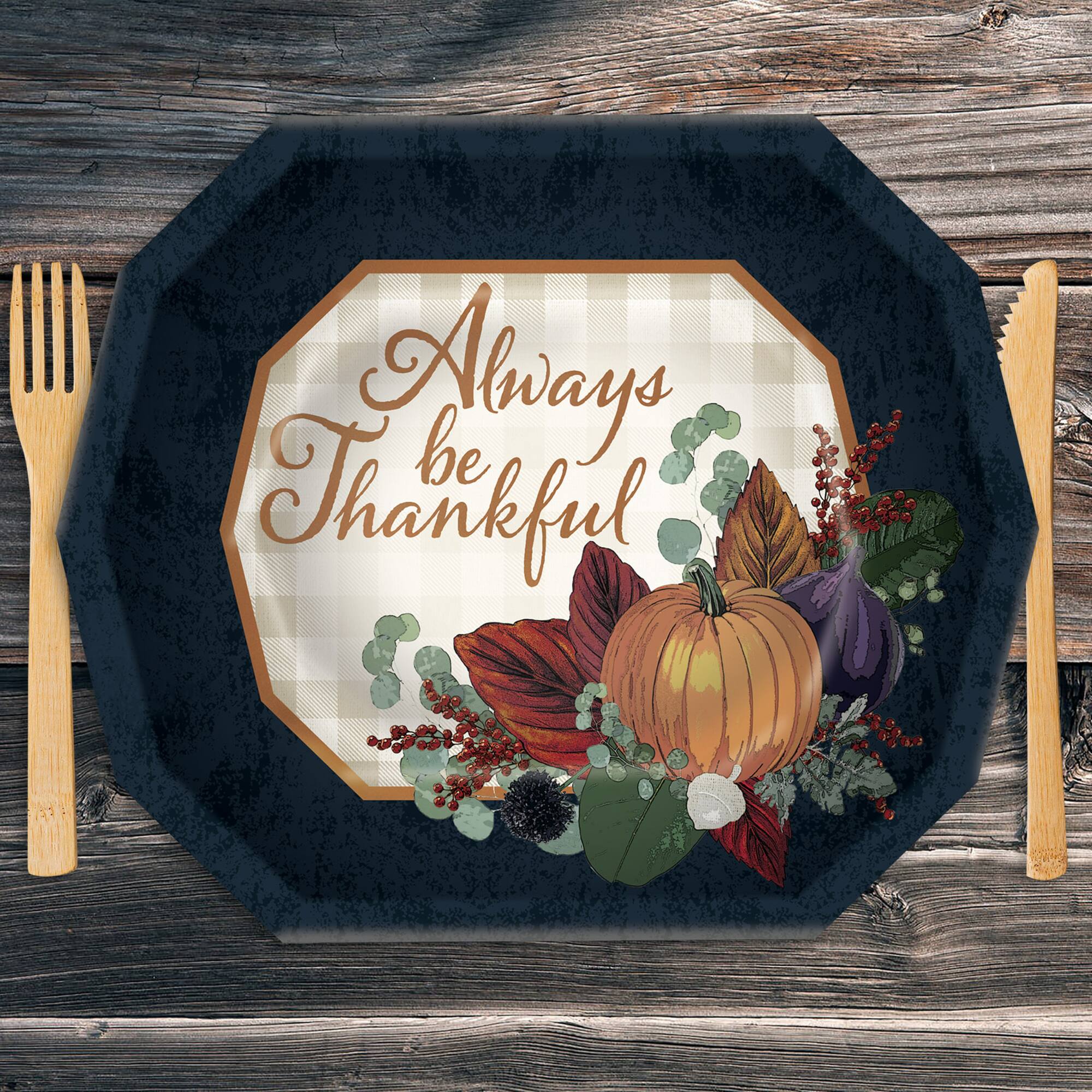 Beistle 9" x 11" Fall Thanksgiving Dinner Plates, 16ct.